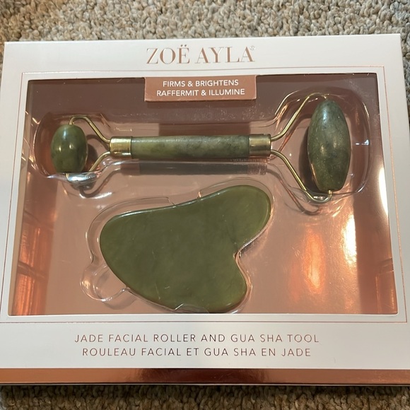 NEW Zoe Ayla Jade Facial Roller and Gua Sha Set - Picture 2 of 2